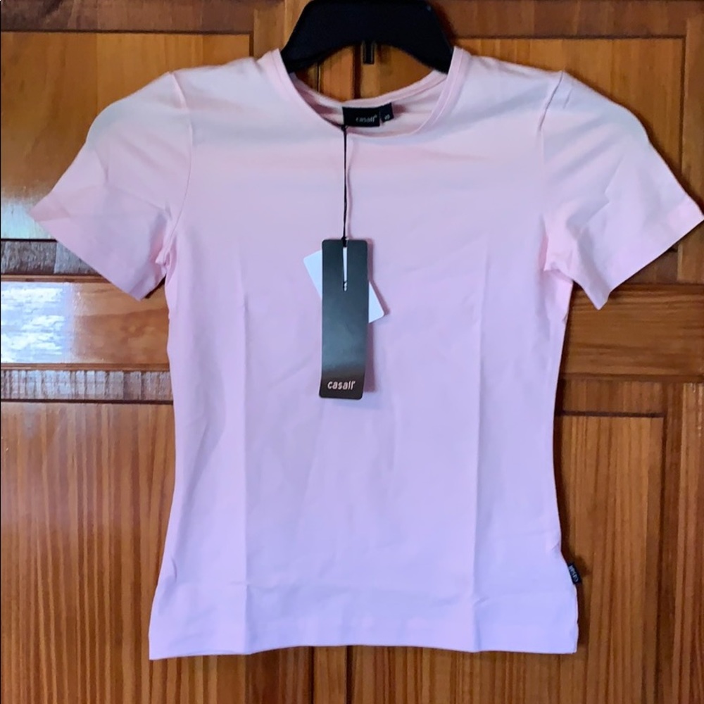 Casall Pink Short Sleeve Tee Shirt Size XS NWT